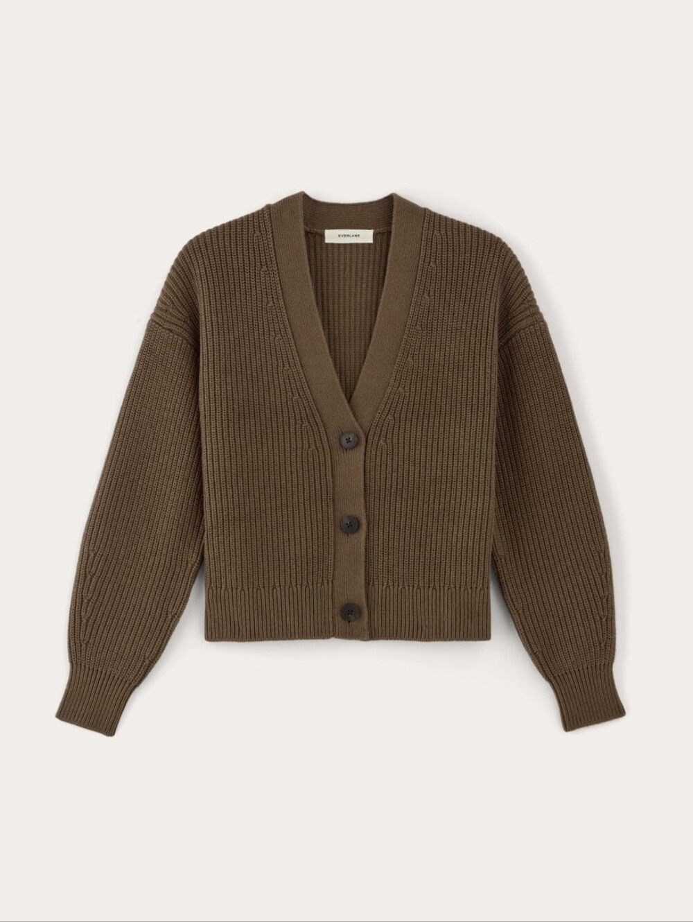 Everlane Boxy Cotton Cardigan Cocoa Small